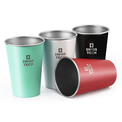 Edelstahlbecher - 4er-Reisebecher-Set